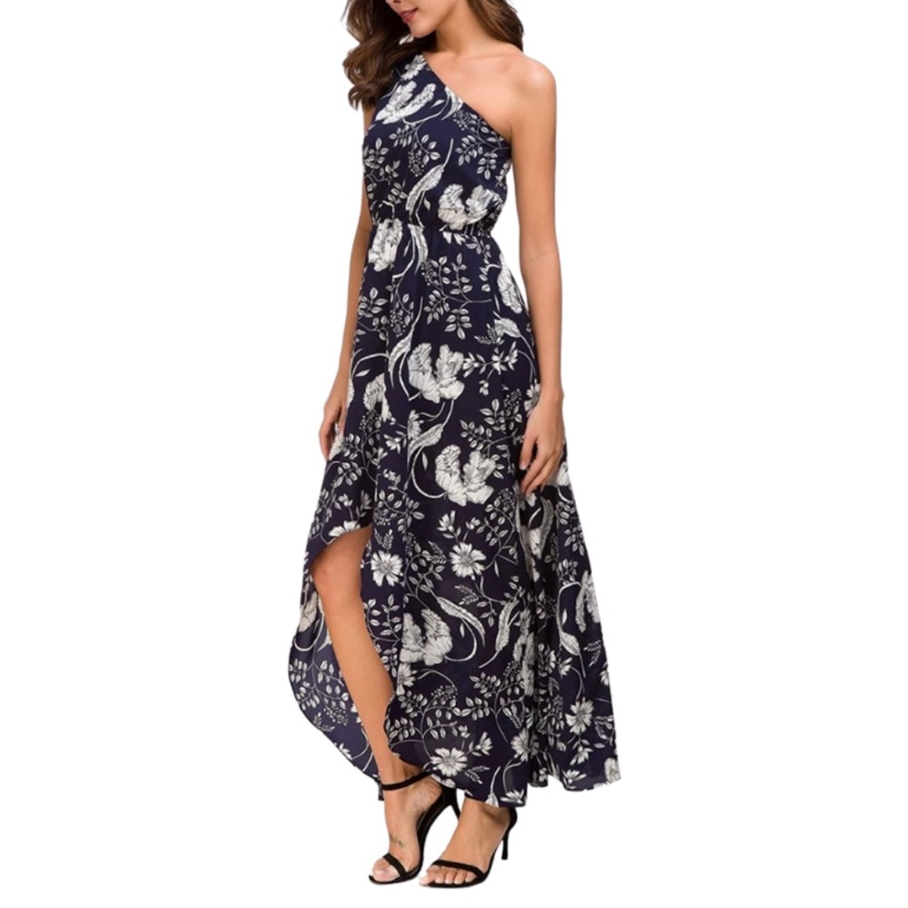 NWT Women's Sleeveless One shoulder Floral High Low Maxi Dress - Size XL